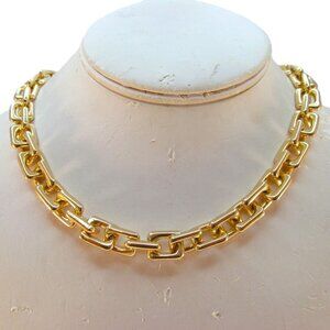 Gold Plated over Stainless Steel Link Chain Necklace with Toggle Clasp Size 17.5